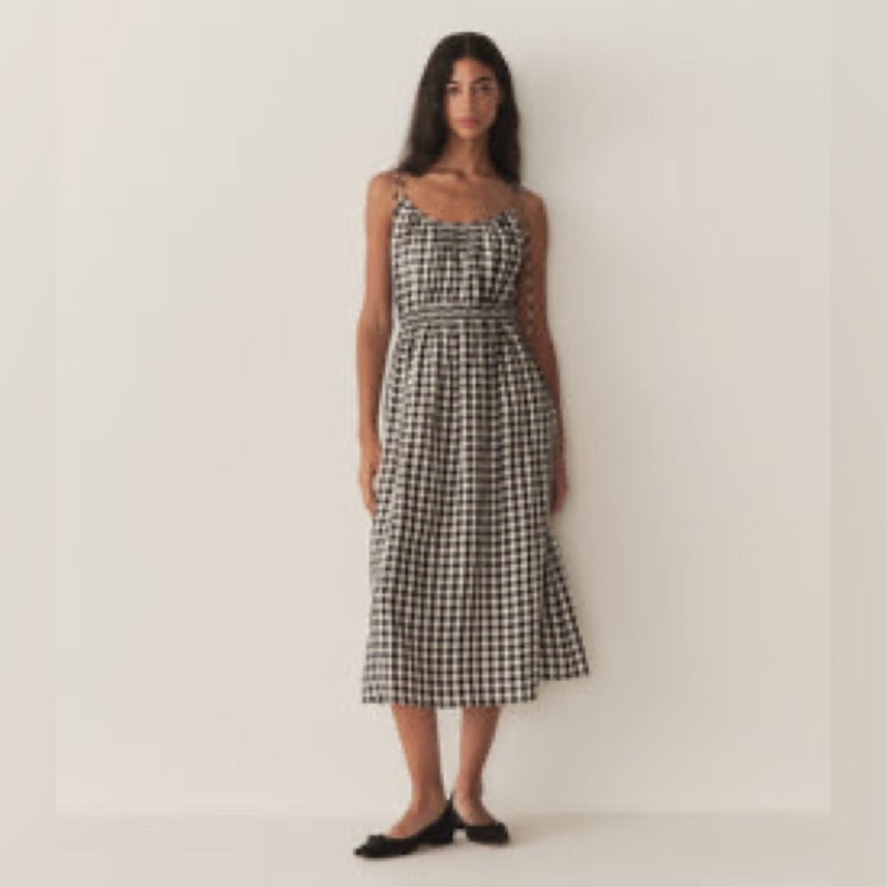 Doen Leslie Gingham Pleated Maxi Dress in Marilyn Plaid, Size Small - Picture 2 of 10